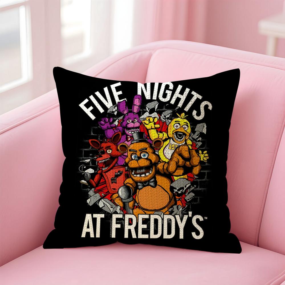 Чехол на подушку Five Nights at Freddys Натуральный лен Наволочка Двусторонний принт Декоративный чехол на диван Домашний декор Подарок
