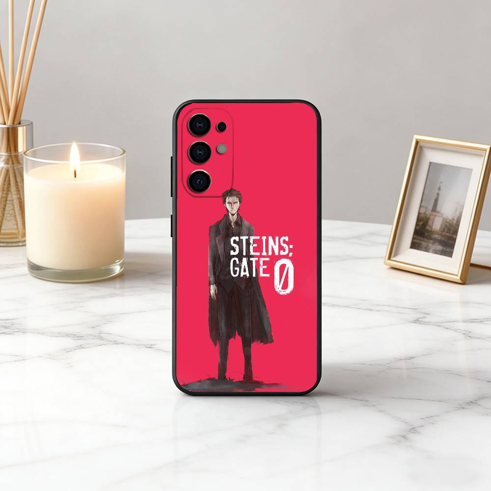 STEINS R-Ринтаро Окабе GATE Чехол для телефона Черный Силикон Мягкий Для Samsung S25,S24,S21,S22,S23,S30,Ultra,S20,Plus,Fe,Lite