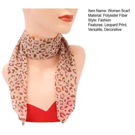 Женский шарф с леопардовым принтом, тонкий шифоновый шарф, легкий дышащий шарф в корейском стиле, дорожный аксессуар