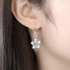 Серьги из серебра 925 пробы с иглой, новые женские модные украшения, розовые, синие, белые, с кубическим цирконием, длинные серьги с цветочной кисточкой и крючками