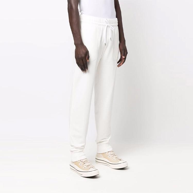 Maison Kitsune SS22 Logo Pattern Slim Fit Sports Pants Men pants White IU01308KM0001-P700