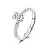 Diamond Ring Main Sterling Baguette Perfect for and Gift Wrapping Women's "One Promise" Stone 0.5ct (0.6ct) / 0.6ct (11ct) Silver, Lab-Cut
