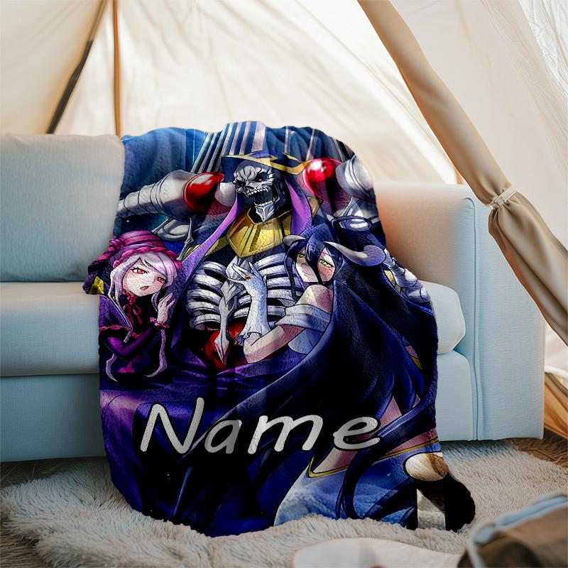 Personalized Custom Name Blanket - Overlord Print Design,Blanket for Sofa,Bed,Travel,Camping - Soft and Warm, Great Gift