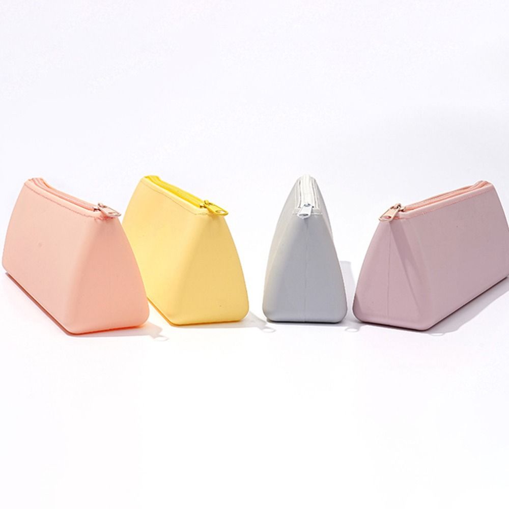 Silicone Stationery Storage Bag Zipper Stationery Organizer New Pen Bag  Gift