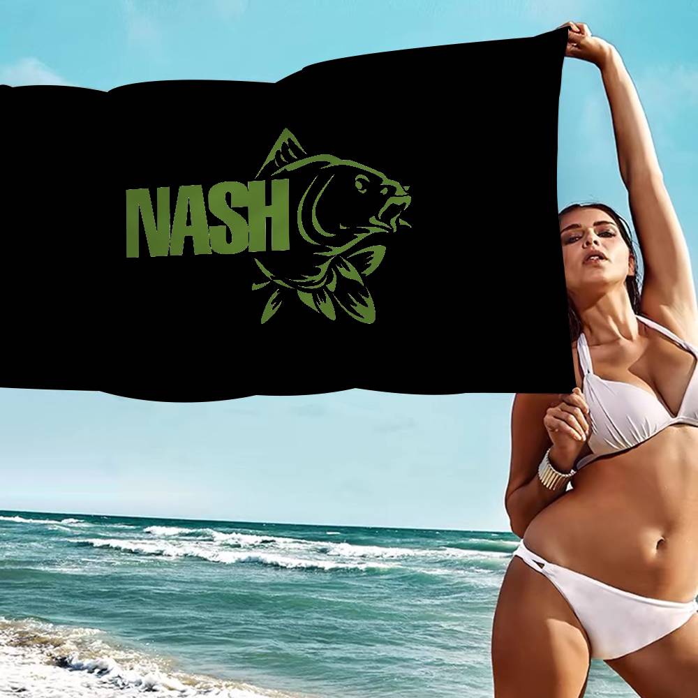 Логотип Nash Fishing Большие пляжные полотенца из микрофибры Быстросохнущее полотенце Песочные пляжные полотенца Полотенце для бассейна Для путешествий Плавательный бассейн Йога