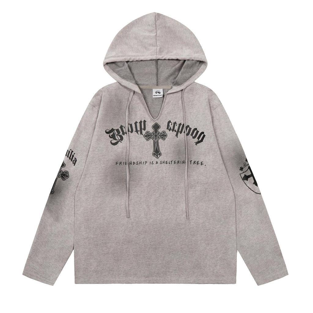 Women's 2026 Spring Retro Gothic Sheer Hooded Long Sleeve Cover-Up Shirt