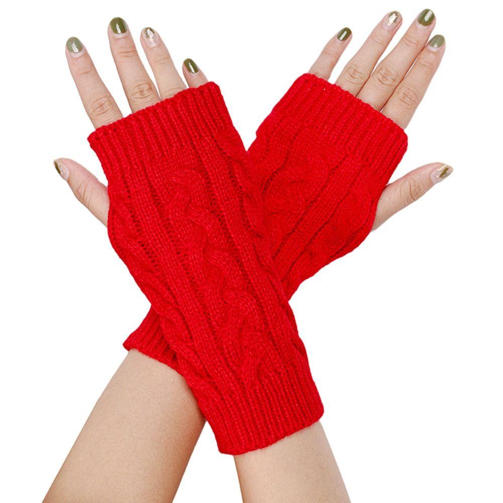 Twists Gloves Winter Gloves Outdoor Riding Mittens Half Finger Gloves Knitted Gloves Outdoor