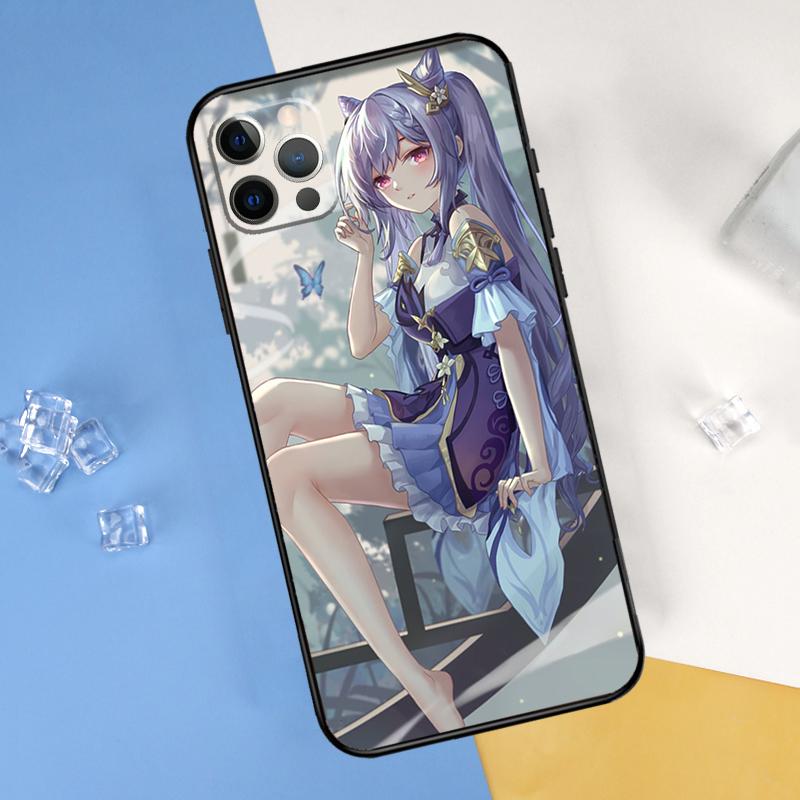 Чехол для телефона Genshin Impact Кэцин Для iPhone 16 Pro Max 12 13 Mini 11 14 15 Pro Max XR 16 15 Plus 16e Защитный корпус