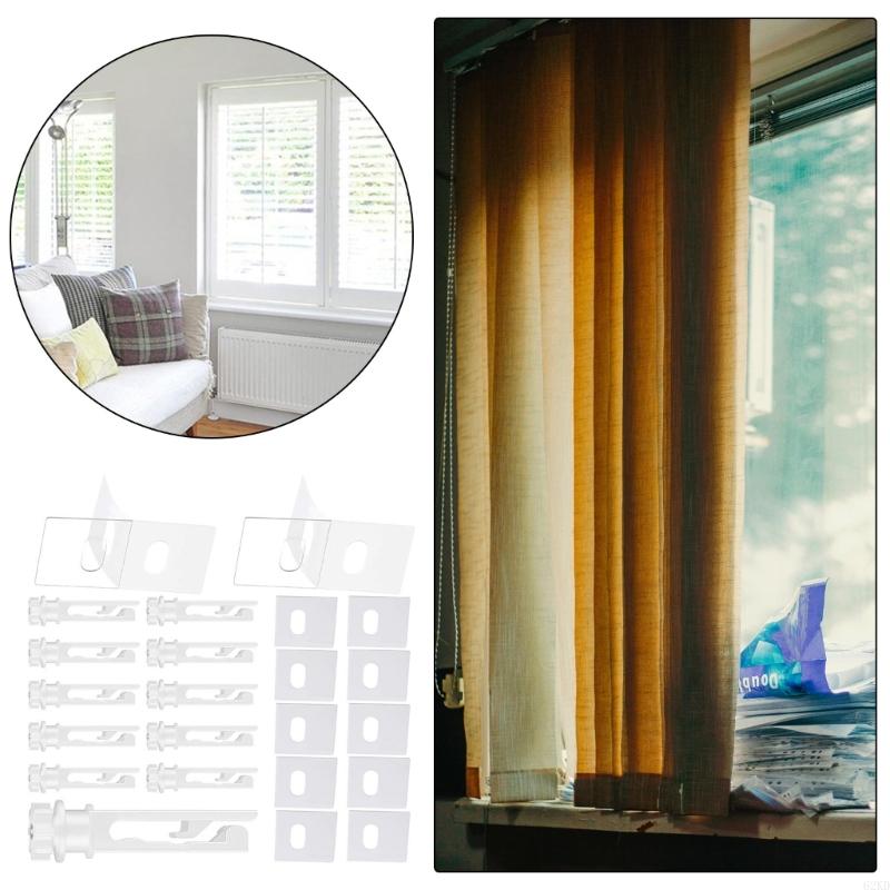 62KD 12 штук Подвесной крючок для штор, Ремонтные зажимы, 12 шт. Ремонтные язычки для вертикальных жалюзи, Установка без инструментов