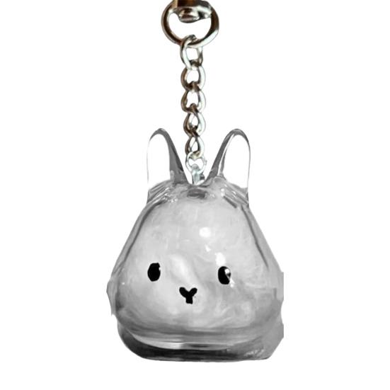 1/4Pcs Pet Rabbit Hair Keychain Keepsake Capsule Memorial Pendant Hair Storage Bottle Transparent Pet Hair Key Chain