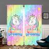 2 Pieces, Cute Cartoon Unicorn Curtains - Suitable for Living Room, Bedroom, Kitchen and Home Decoration - Add Decorative Fun.