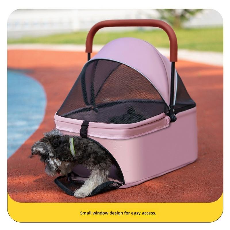 Pet Basket, Multifunctional Foldable Cat and Dog Carrier, Lightweight Large Capacity, Portable with Strap, Carbon Steel Frame