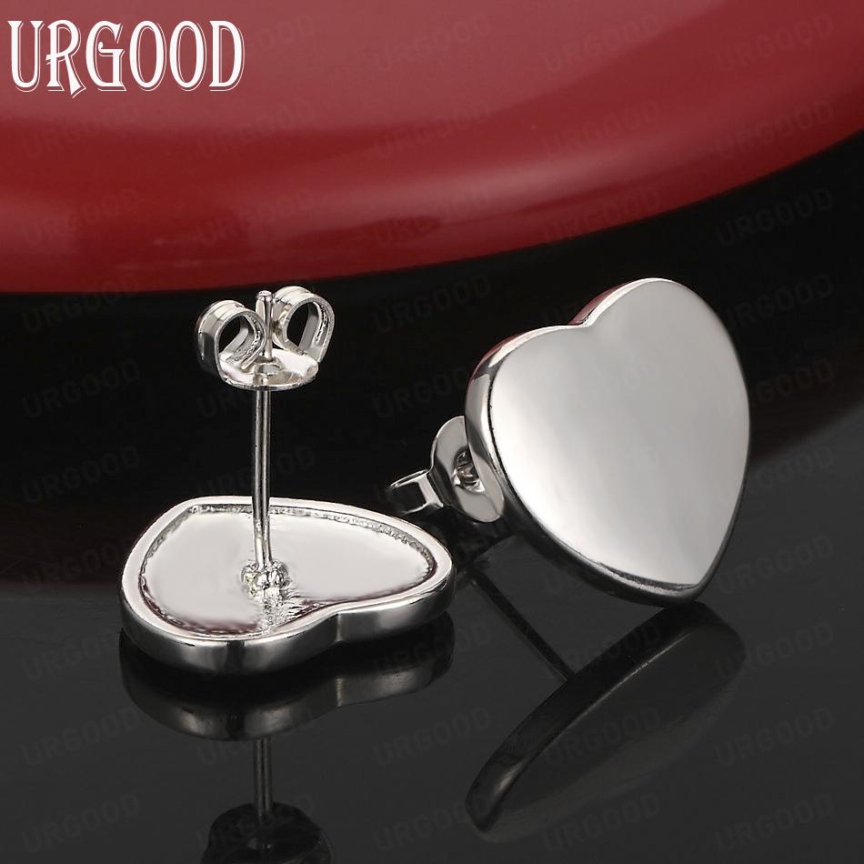 Серьги в форме сердца из стерлингового серебра 925 пробы, модные свадебные украшения