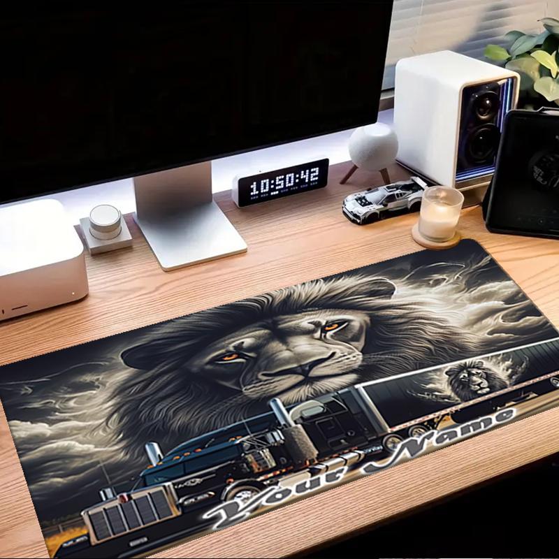 1PC Custom Name Lion Power Road Mouse pad, keyboard and mouse desk pad, for computer notebook Birthday Gift For Any Room Or Office