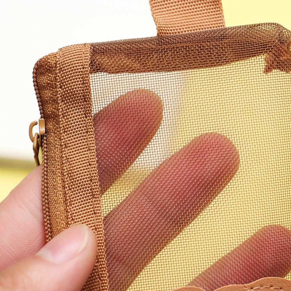 Bear Brown Kawaii Storage Bag Pouches Stationery Mesh Pencil Case Student Pencil Bag