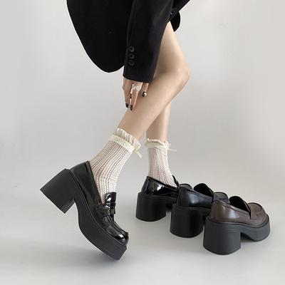 Туфли на платформе в стиле ретро, женские туфли из натуральной кожи в британском стиле, верхняя одежда 2025 года, универсальные туфли на толстом каблуке