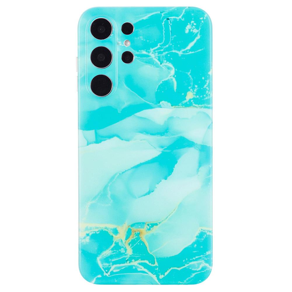 For Samsung Galaxy S24 Ultra Case Marble Effect Pattern Design TPU Phone Cover