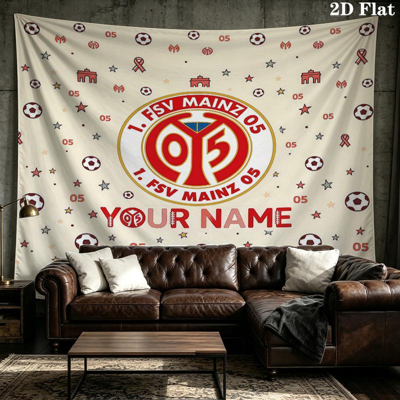 Custom Name Mainz 05 Printed Tapestry – Wall Hanging for Bedrooms, Dorms, and Home Decor