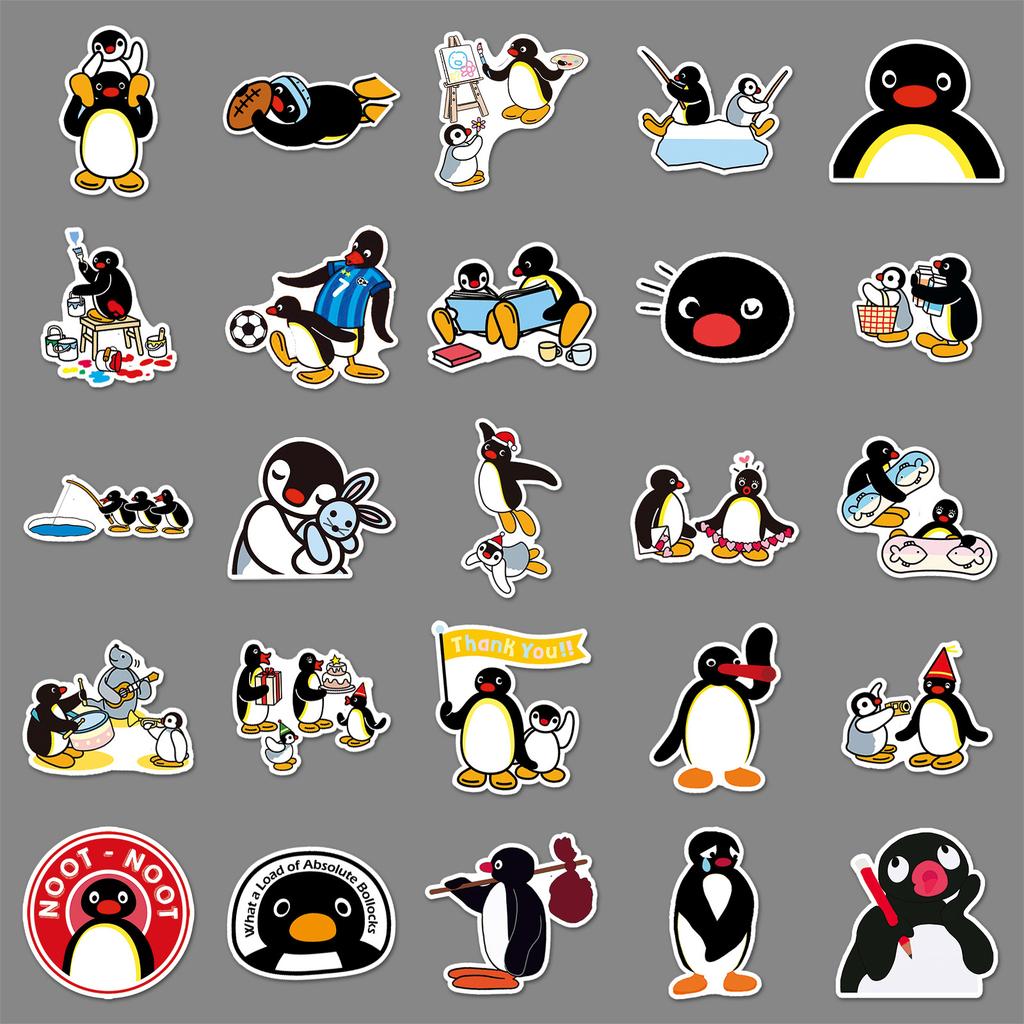 50 картинок Пингу, мультфильм про личность, анимация, милая семья пингвинов, креативные декоративные наклейки для чехла мобильного телефона в стиле Ins