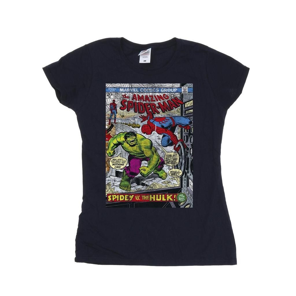 Marvel Womens/Ladies Spider-Man VS Hulk Cover Cotton T-Shirt