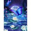 Diamond Painting Flower Butterfly Full Round Diamond Mosaic Butterfiy Rhinestone Picture Paintings On The Wall 30x40cm