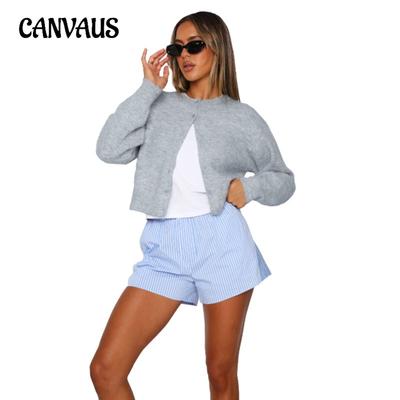 Женский удобный повседневный однотонный вязаный кардиган короткое пальто