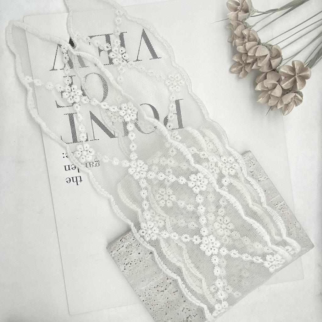 Французский кружевной вышитый шелковый шарф-повязка на голову - Супер Фея Милая Лента для волос