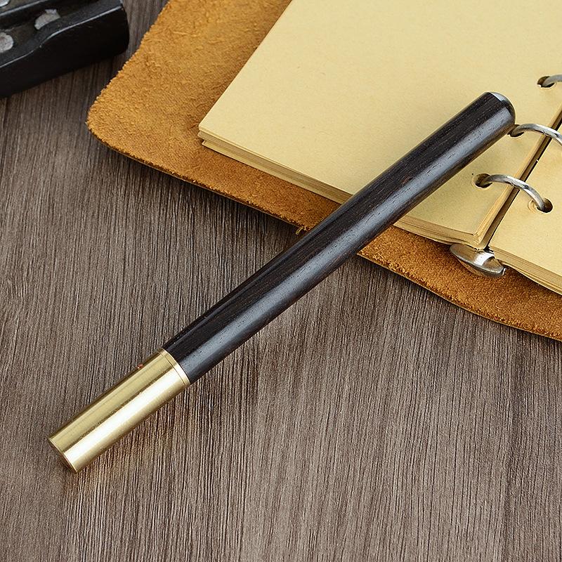 Деревянная медная металлическая гелевая ручка 0,5 мм, высококачественная деловая офисная подпись, черная чернильная ручка, школьные канцелярские принадлежности, подарок