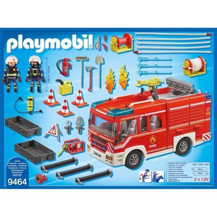 PLAYMOBIL 9464 Yellow Fire Department Intervention Van with Functional Water Cannon - City Action