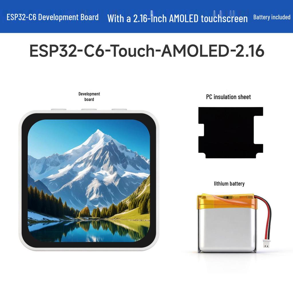 Отладочная плата ESP32-C6 2,16" с сенсорным AMOLED-дисплеем, двумя микрофонами и поддержкой ИИ XiaoZhi