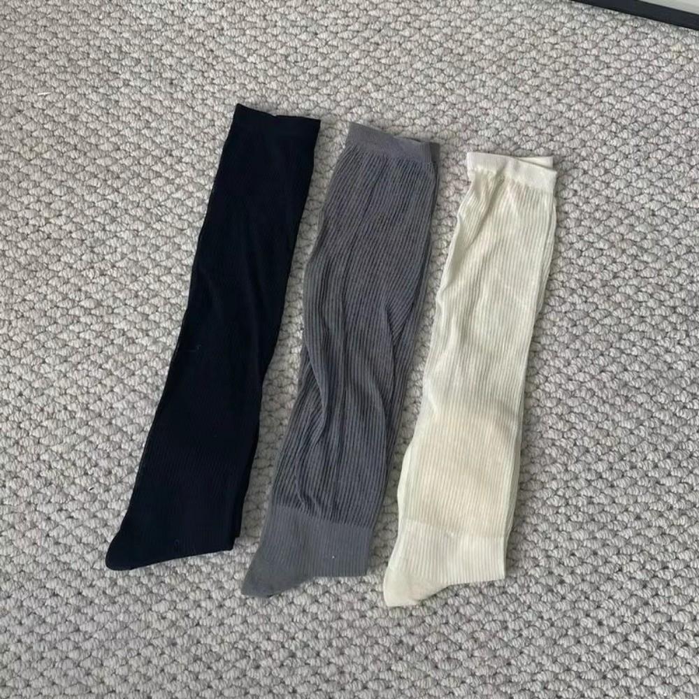 Mesh Knee High Socks Breathable Mid Stockings Korean Style Pile Up Stockings Casual Wear