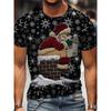 Christmas 3D Santa Claus Print T Shirt for Men Casual Short Sleeve Tee Shirts Fashion O-Neck Top New Year Gift Oversized T-Shirt