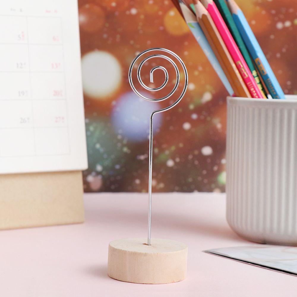 Clamp Round Shape Base Wedding Supplies Wooden Clamps Stand Place Card Picture Frame Photos Clips