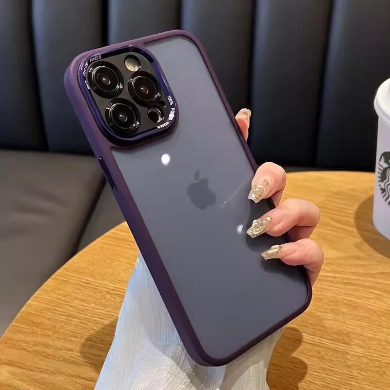 Роскошный защитный чехол для объектива камеры iPhone 16 15 14 13 12 Pro Max Plus, мягкий бампер, противоударный, гибридный, акриловый, прозрачный, жесткий чехол