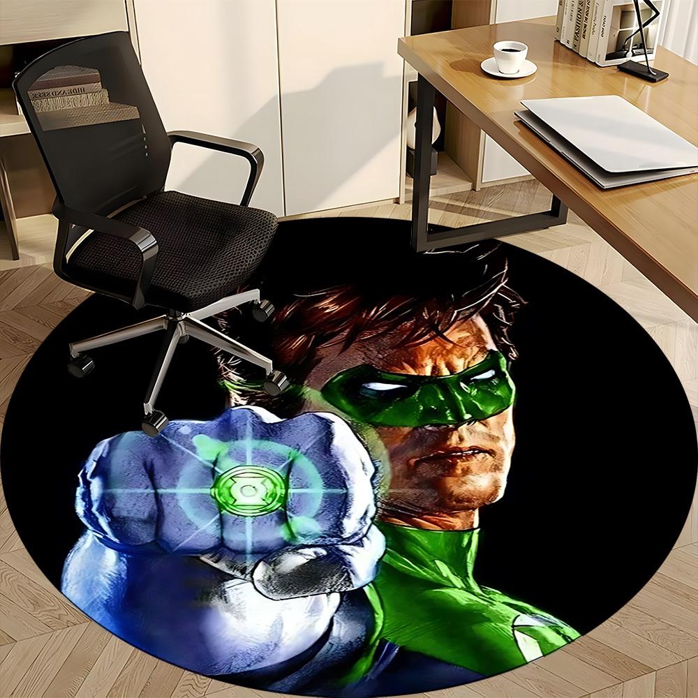 1pc Green Lantern, Superhero Chair Carpet for Office Non-Slip, Indoor Non-Slip Washable Carpet, Non-Shedding Mat For Office yy251030077