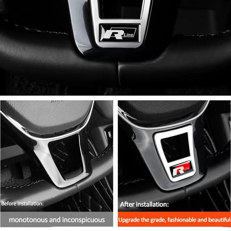 Для VOLKSWAGEN VW Автомобильный Руль Декоративная Отметка Модификация Аксессуары Подходят Для VW GTI RLine R Golf Tiguan 5 La