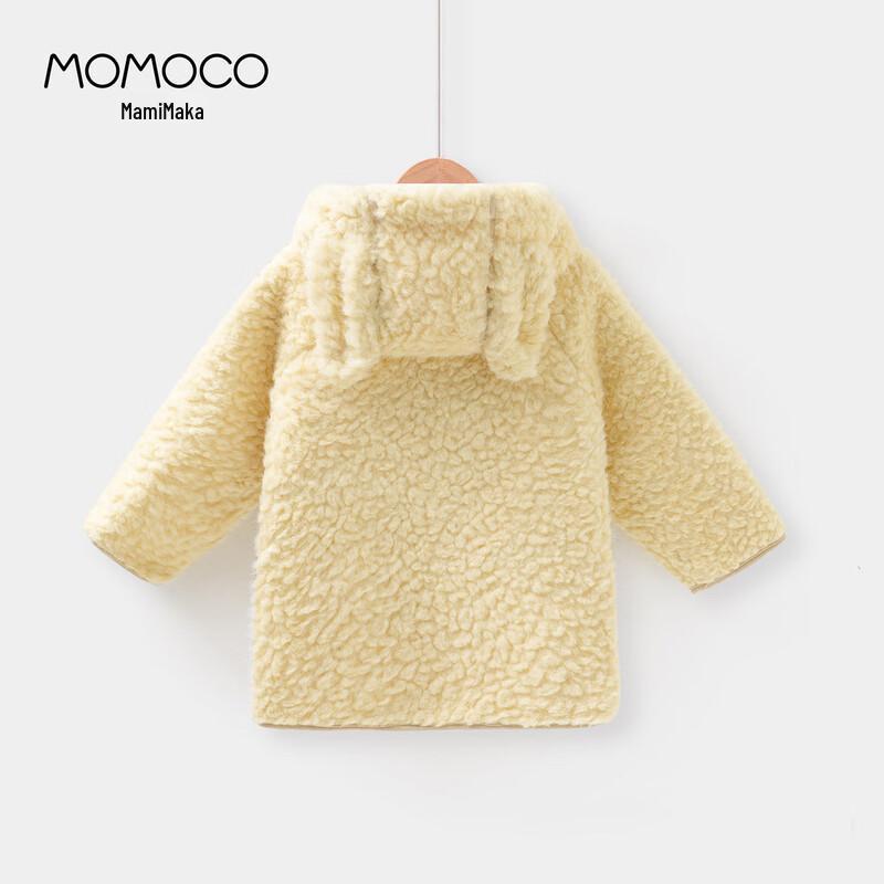 Зимнее утепленное меховое пальто для девочек MOMOCO на флисовой подкладке