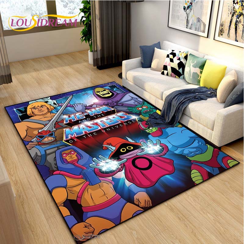 He-man masters Cartoon Carpet for Living Room Bedroom Rug Kitchen Kids Door Unslip Floor Mat Birthday gift photography props Rug