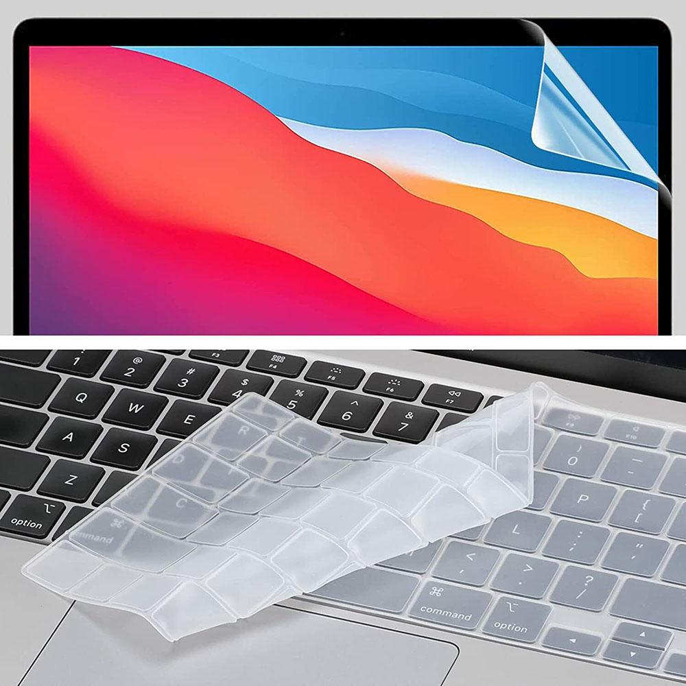 Жесткий чехол и накладка на клавиатуру и защитная пленка для экрана для Macbook Air 13.6 M2 A2681 2022