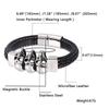 Панк-браслет Череп Скелет Нержавеющая сталь Кожаные браслеты и браслеты Мужские черные плетеные кожаные панк-мужские украшения BB0188
