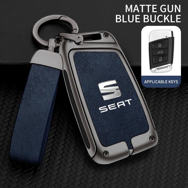 IFGU2 Alloy Leather Car Remote Key Protection Cover Shell For Seat FR Ateca IBIZA Leon Alhambra Arosa Exeo Cordobe Toledo Accessories