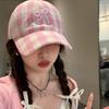 RICYGVM Embroidery Bow Baseball Hat Women Outdoor Sun Protection Visors Fashion Plaid Duckbill Cap Korean Girls Duck Tongue Caps