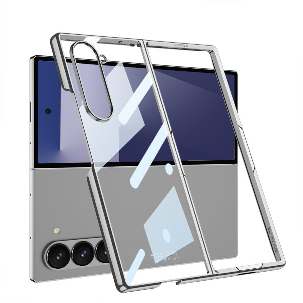 Чехол для мобильного телефона Samsung Z Fold7 Гальванизированный ПК Призрачный Большое отверстие Прозрачный Защитный чехол для складного экрана Fold7