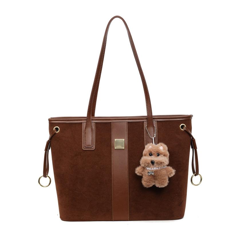 Ретро сумка большой вместимости для通勤, женская 2025 новая, повседневная простая наплечная сумка, осенне-зимняя портативная сумка-тоут