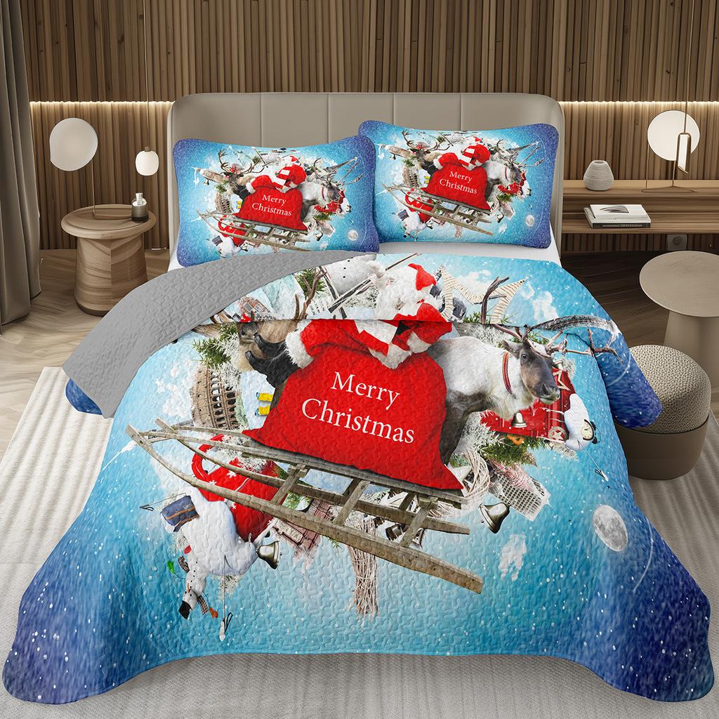 Рождественский комплект покрывала Рождественский комплект покрывала на кровать Размер Twin Full King Рождественский комплект одеяла с елкой Для Рождества Рустикальная вечеринка Праздничный декор