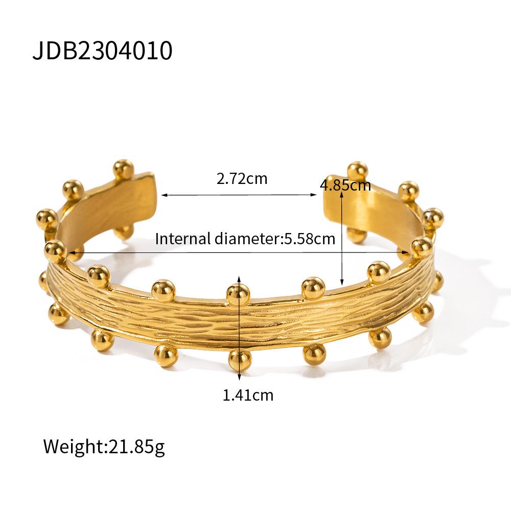 Jieding Европейский и Американский Стиль Женский Браслет из Нержавеющей Стали с Цирконами, Покрытый Настоящим Золотом. 