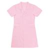 Женское и взрослое однотонное платье-рубашка с короткими рукавами, платье-рубашка для медсестры в больнице, униформа, платье