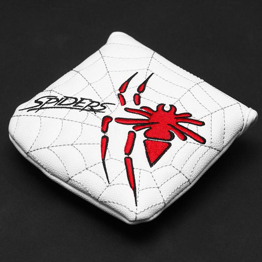 White Magnetic Spider Embroidery Golf Club Square Mallet Putter Head Cover 1Pcs