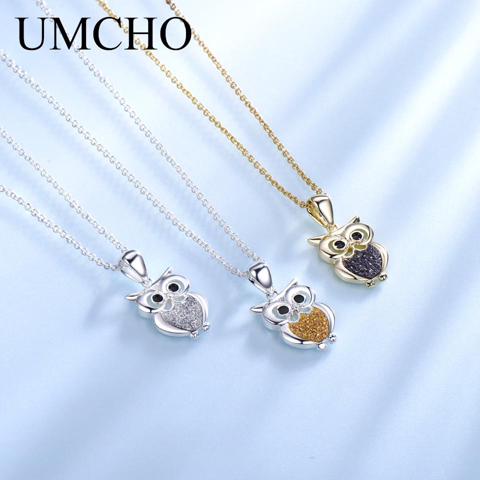 Umcho Модное блестящее ожерелье с совой для девочек, подвески для женщин и девочек, подарок на день рождения Nighthawk, ювелирные украшения