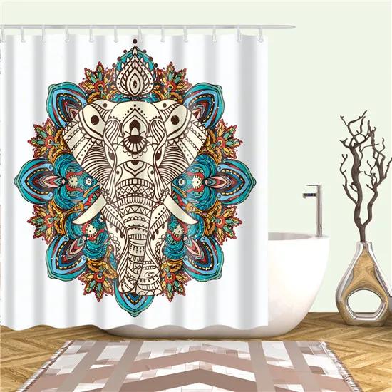 Cartoon Animals Deer Zebra Butterfly Pattern Bathroom Shower Curtains Fabric Waterproof Polyester Bath Curtains with 12 Hooks